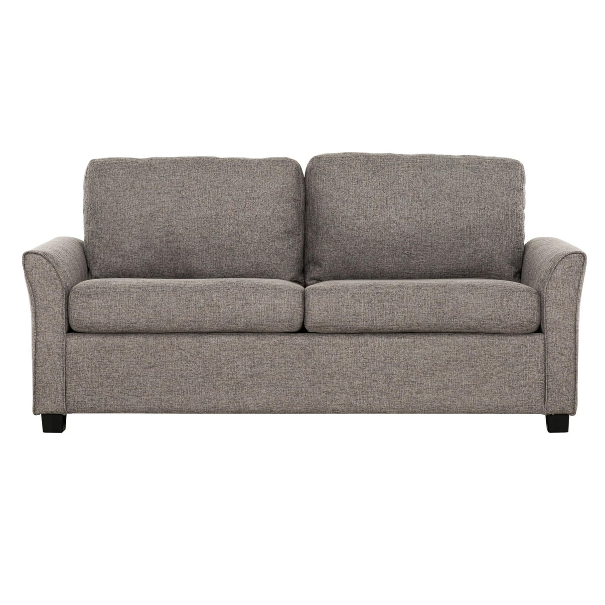 Full Size Sofa Bed, Linen, Convertible Design, USB Port, Power Outlets, Gray and Black