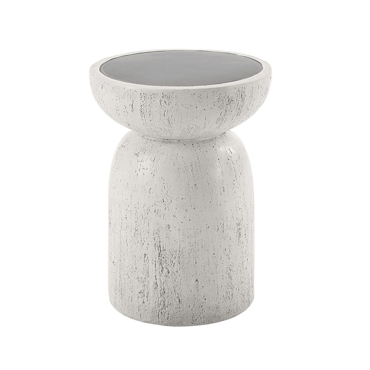 Dylana Round Accent Table in Natural Gray