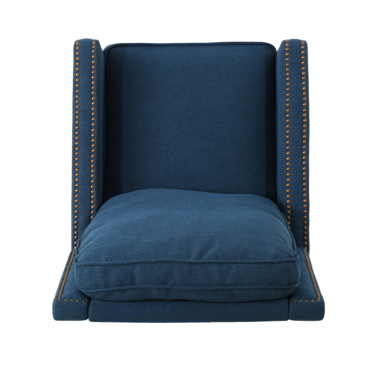Armstrong Recliner, Navy Blue + Dark Brown