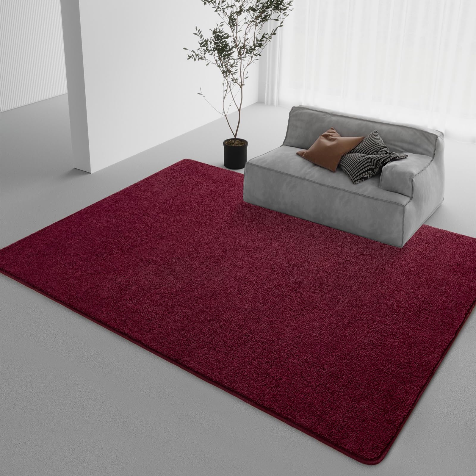 Modern Area Rugs for Bedroom Living Room, 5x7 ft Thickened Memory-Foam Indoor Carpets,
