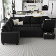 Modular Sectional Sleeper Sofa with Pull Out Bed U Shaped Sectional Sofa