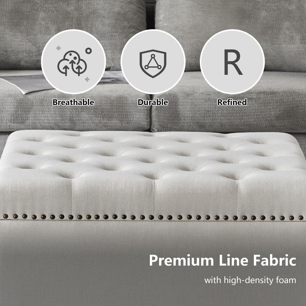 Square Storage Ottoman Bench Ottoman Coffee Table Bench Oversized Coffee Table