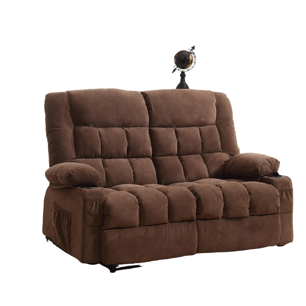 Dual Reclining Loveseat with Cup Holders and Storage - 2 Seat Manual Recliner for Living Room