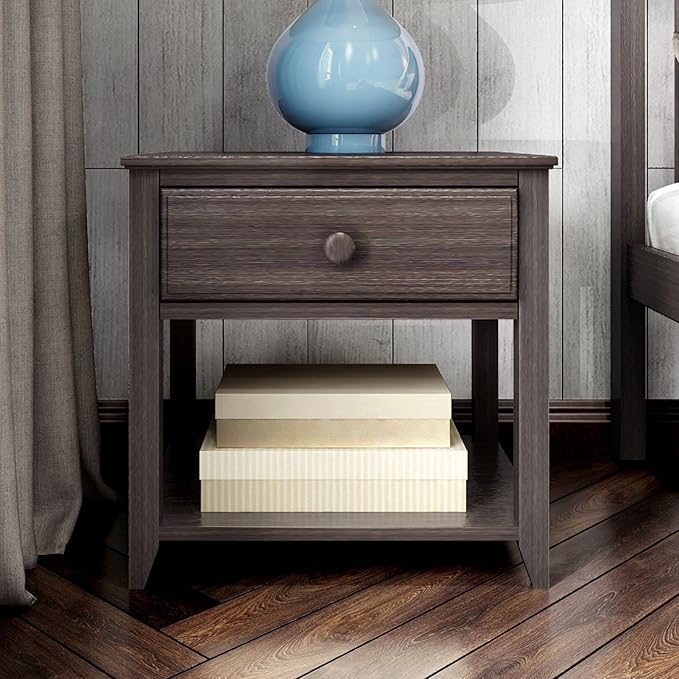Max & Lily Nightstand with Drawer and Shelf, Blue
