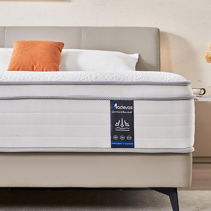 Queen Mattress, 12 Inch Hybrid Mattress in a Box, Memory Foam and Individual Pocket Springs