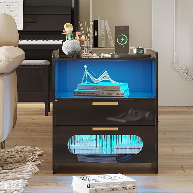 Charging Station, Modern Bedside Table