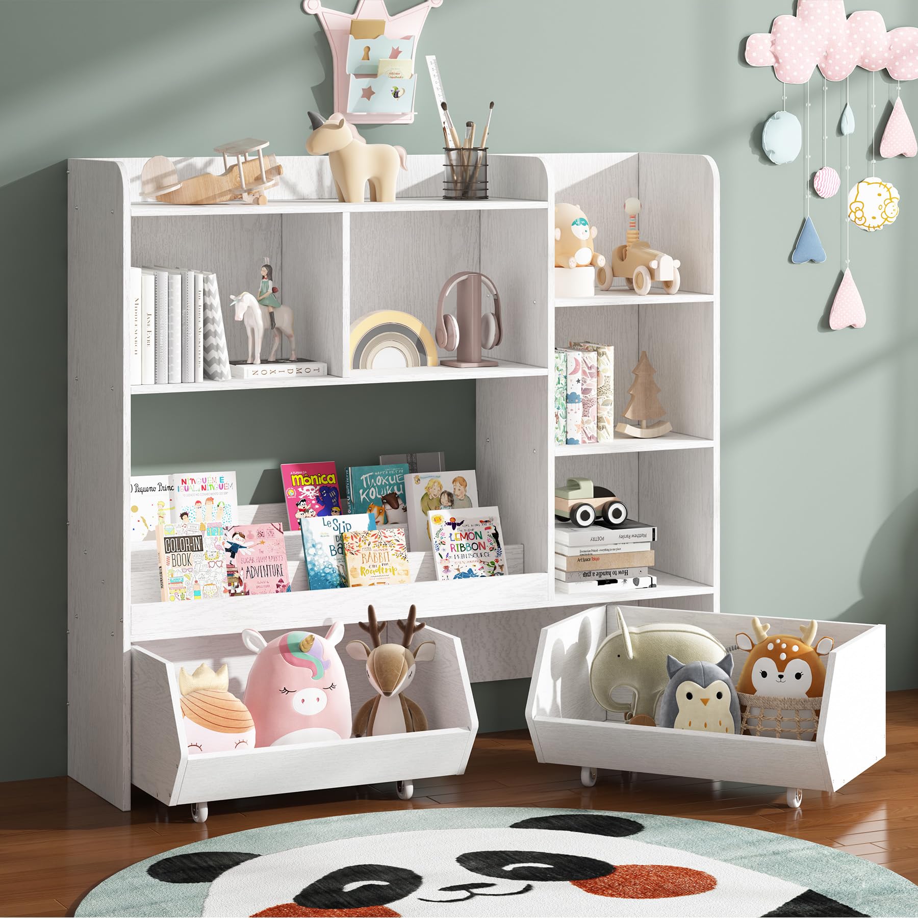 Toy Storage Cabinet and Organizer, Boys and Girls Bookshelf Muti-Functional Kids