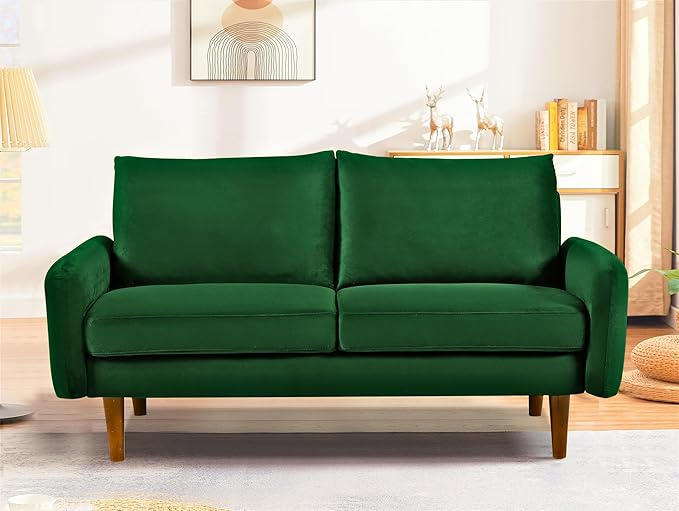 Velvet Loveseat Sofa for Modern Living Rooms and Compact Spaces
