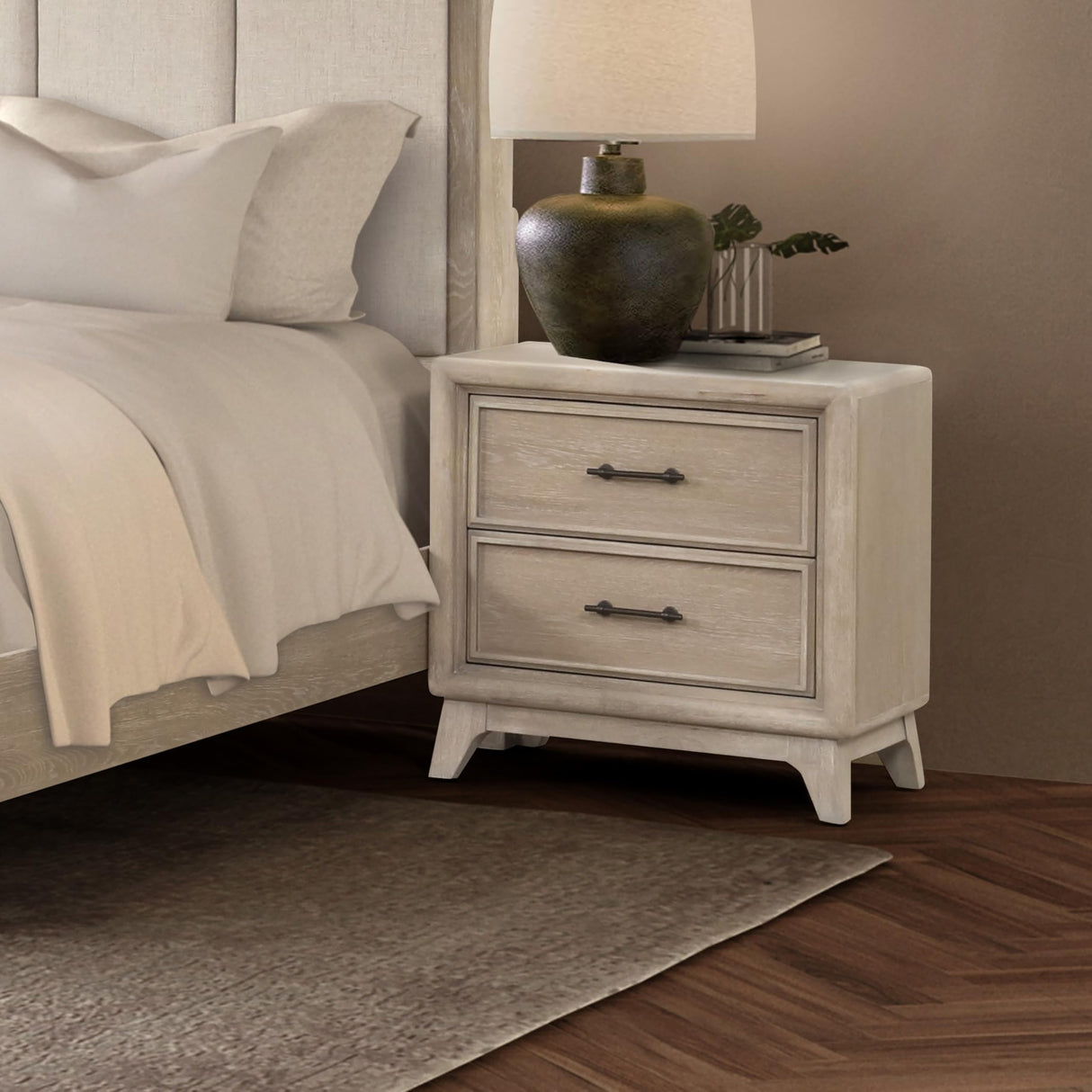Veralyn Modern Solid Wood Brown Nightstand