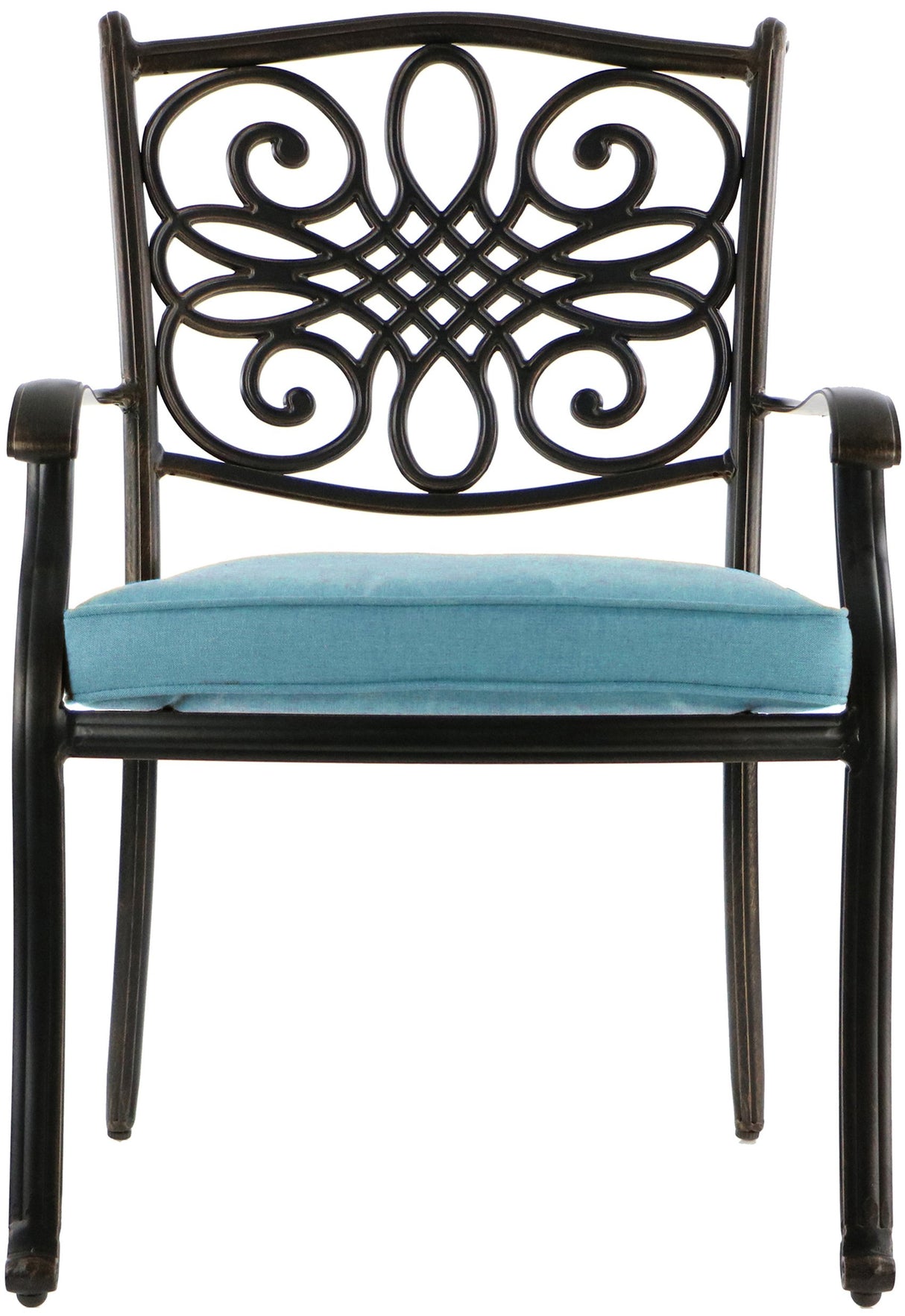 Traditions Seven Piece Aluminum Framed Polyester Outdoor Dining Set - Blue