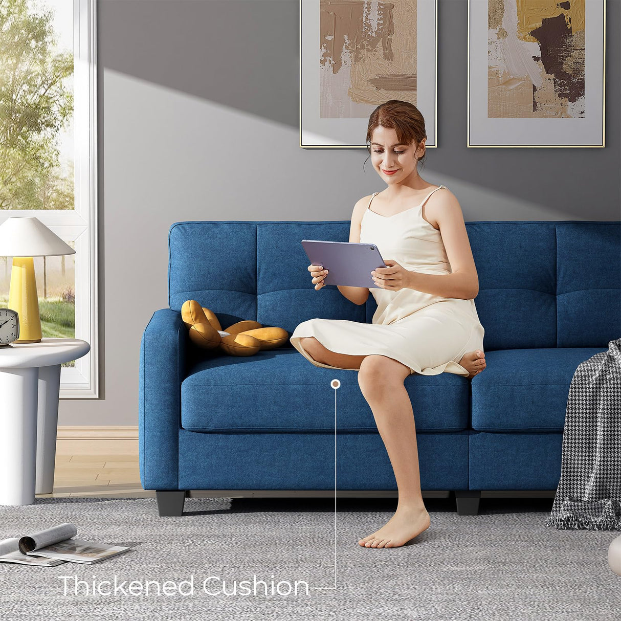 70” Loveseat Couches for Living Room, High Resilience Deep Seat Sofa