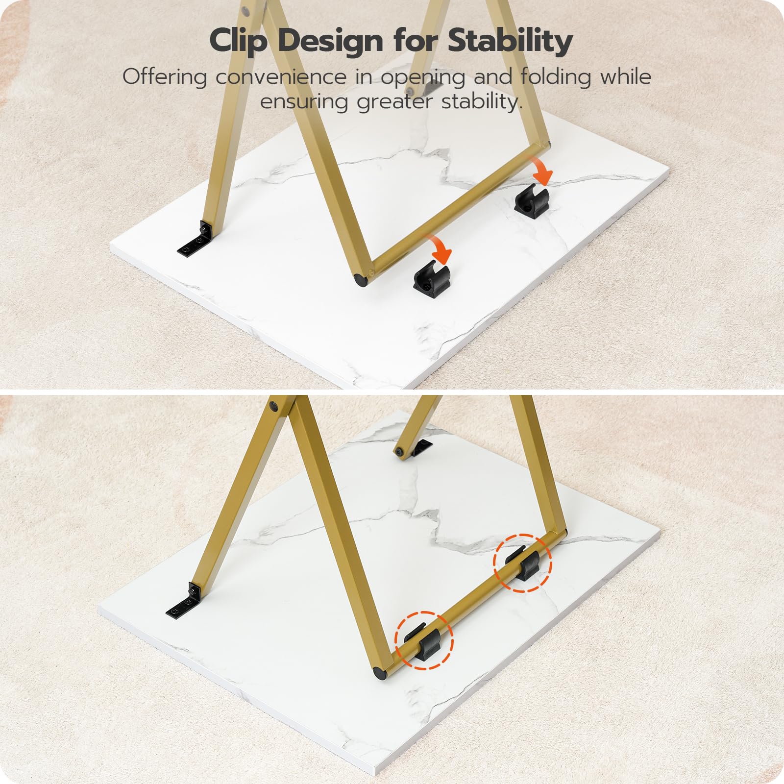 Folding TV Tray Tables, Set of 4 TV Trays with Storage Rack, Industrial Side Table for Eating at Couch,