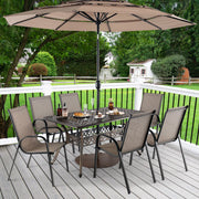 Tangkula 59 Inches Outdoor Dining Table, All-Weather Cast Aluminum Table