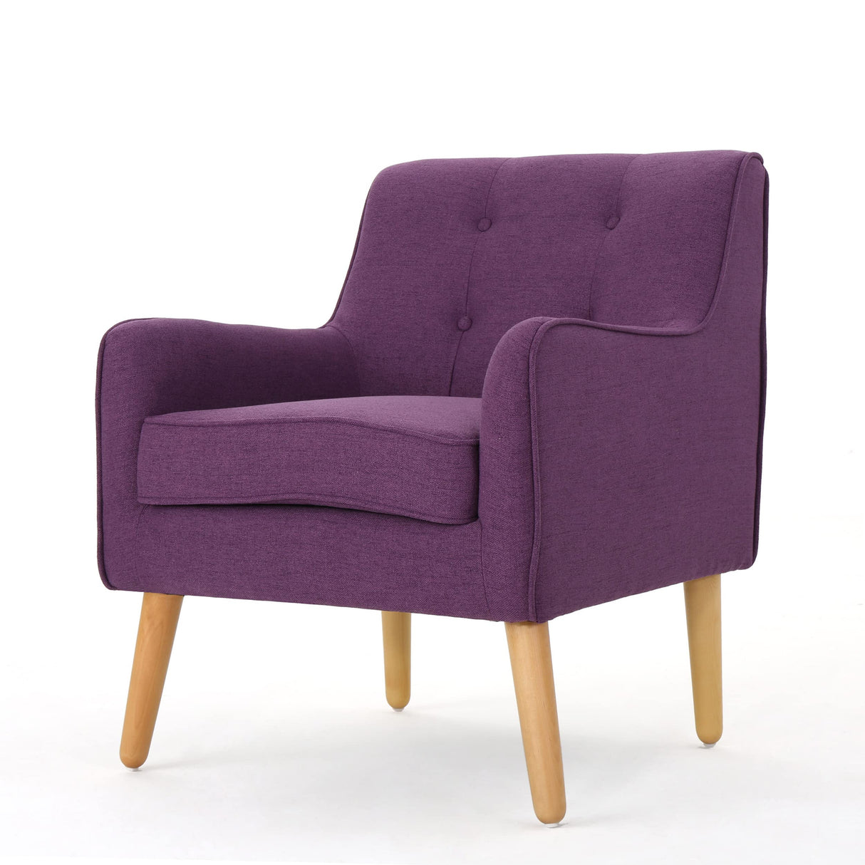 Felicity Mid-Century Fabric Arm Chair, Purple
