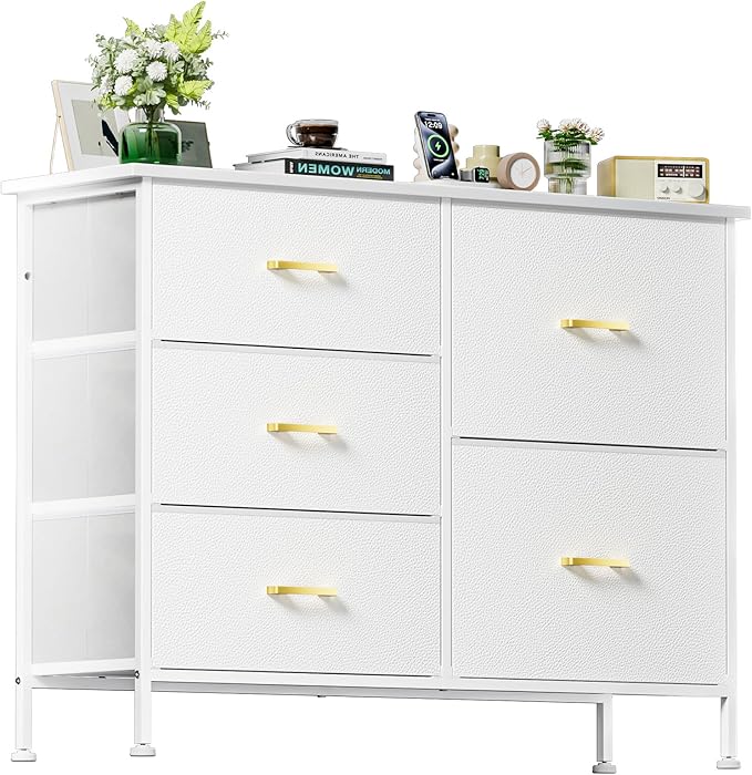 Dresser for Bedroom with 8 Drawers, Wide Fabric Dresser for Storage and Organization