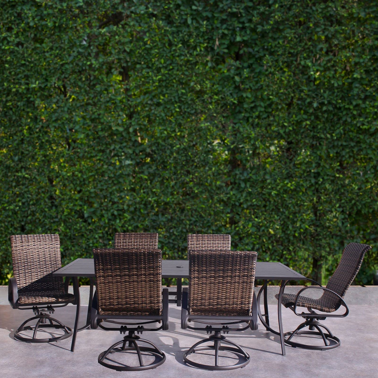 Santa Fe 84" x 42" Rectangle Outdoor Dining Table in Java