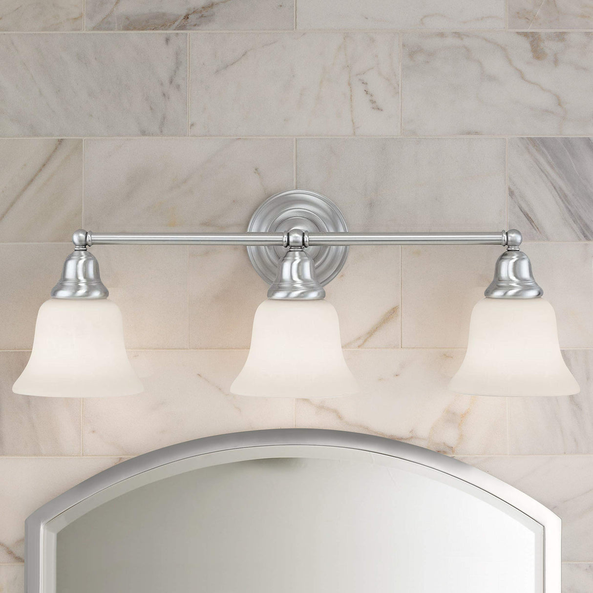 Transitional 3-Light Bathroom Light Satin Nickel