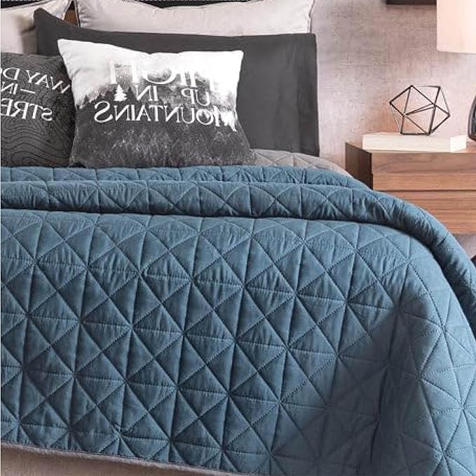 Queen Comforter, Novo Mustard Queen Size Bedding, Reversible Cozy Blankets in Golden