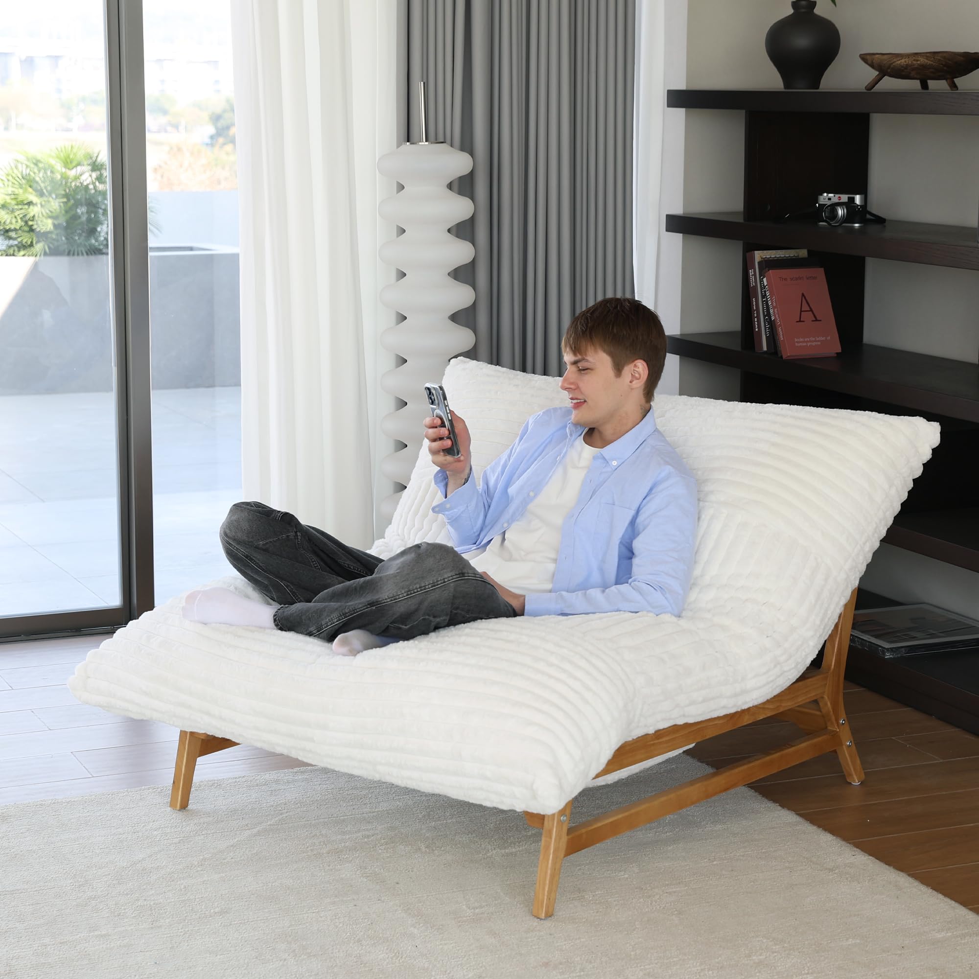 Oversized Chaise Lounge Chair,47.24" Sofa Chair, Comfy Recliner Reading Accent