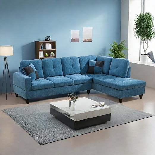 MZX-Carl-SS-00009-LWJ Sectional, 103.5"x74.5"x35", Silver White