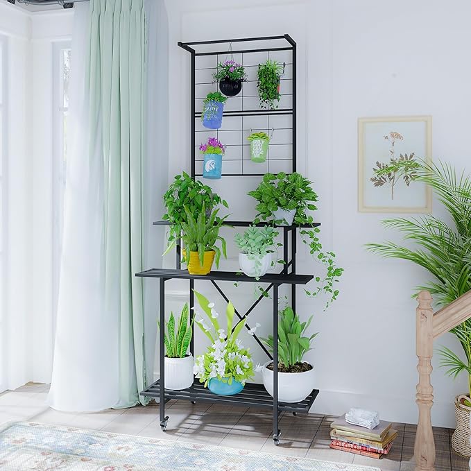 3 Tier Plant Stand Space-Saving Heavy Duty Plant Holder for Balcony, Home, Garden
