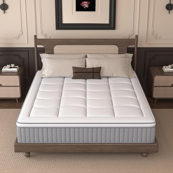 Queen Mattress, DIGLANT 14Inch Hybrid Soft Medium Plush Memory Foam Mattress