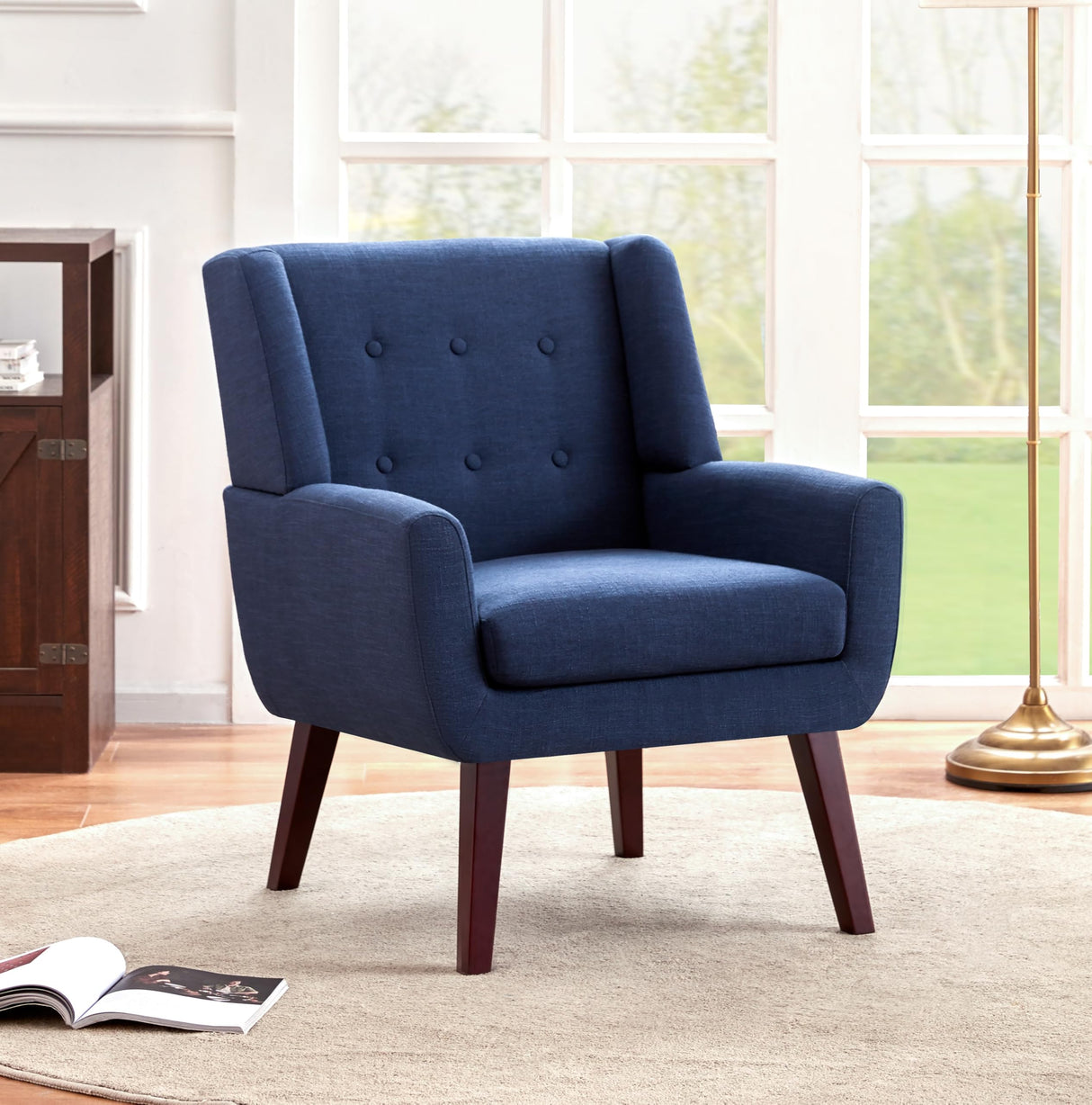 Accent Chair Living Room Chair, Upholstered Button Tufted Armchai