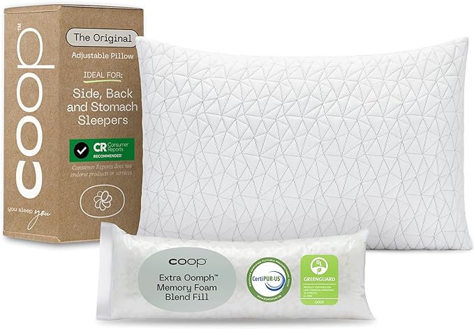 Original Crescent Adjustable Pillow, Queen Bed Pillows for Shoulder, Neck & Head Support