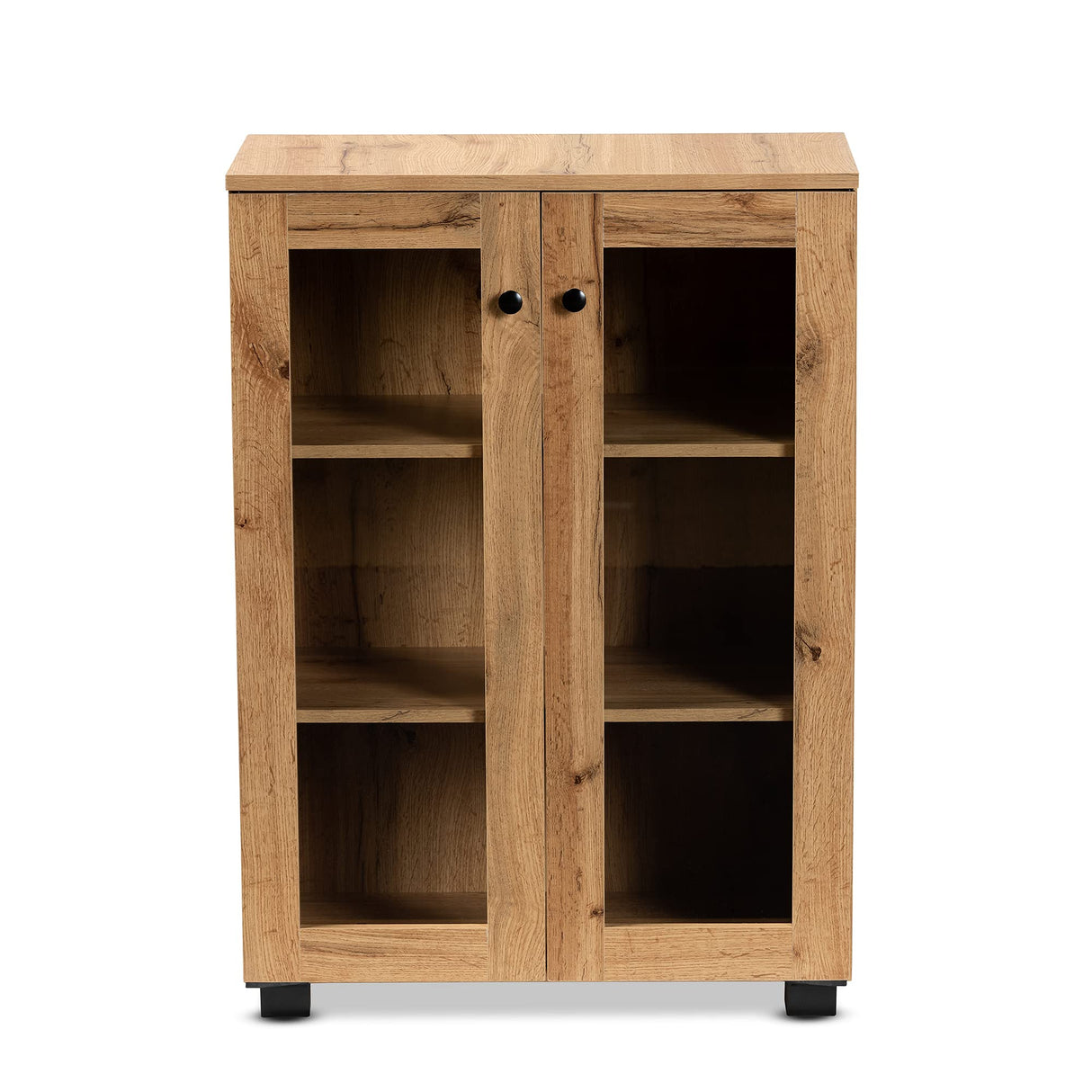 Mason Modern and Contemporary Oak Brown Finished Wood 2-Door Storage Cabinet