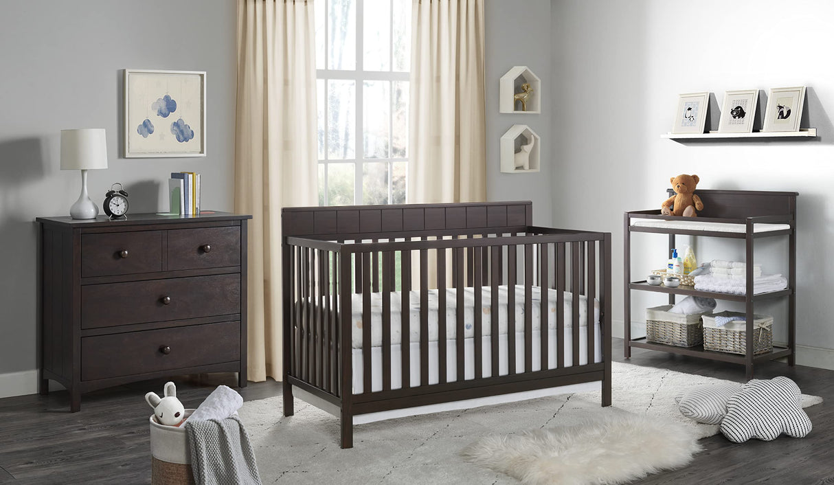 Logan 4-in-1 Convertible Baby Crib, Espresso Brown, GreenGuard Gold Certified