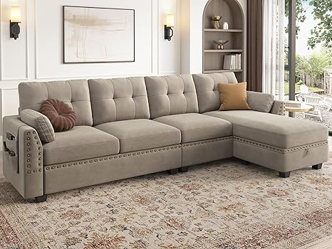Convertible Sectional Sofa L Shaped Couch Reversible Sectional