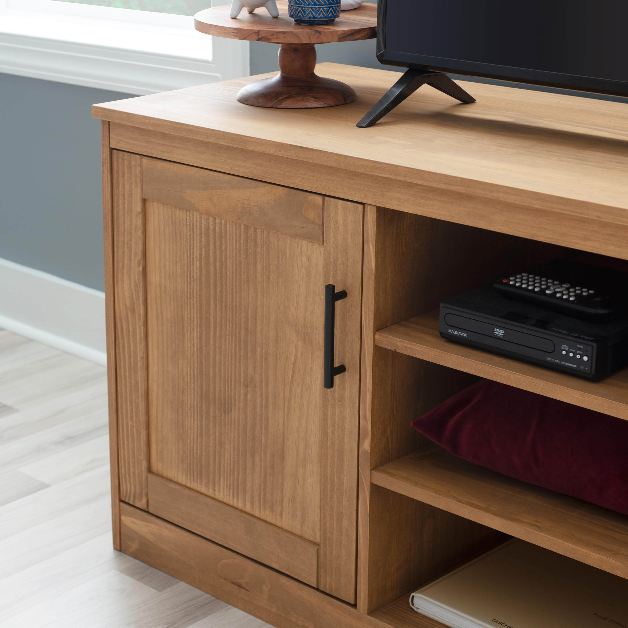 Natural Victor Solid Brazilian Pine Two Door TV Media Stand