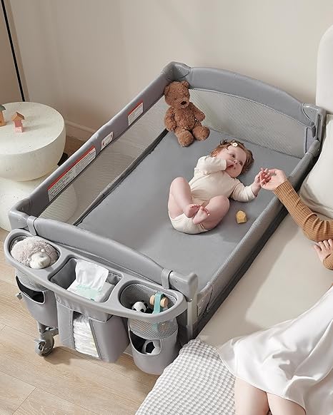 4 in 1 Baby Bassinet Bedside Sleeper, 4 Functions Crib, Playard, Portable Changing Table