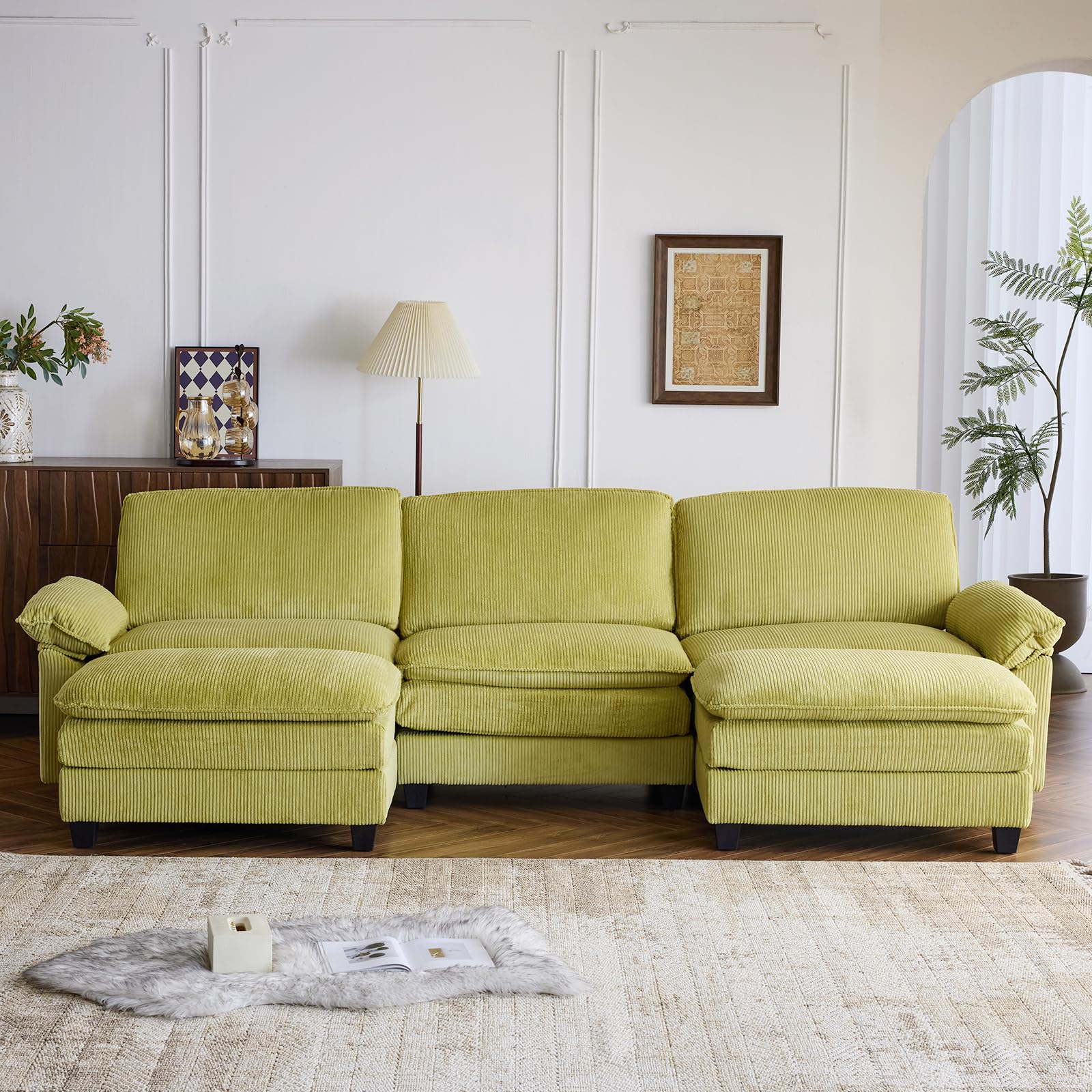 Sofa Modular Deep Seat Sofa Couch with Ottoman