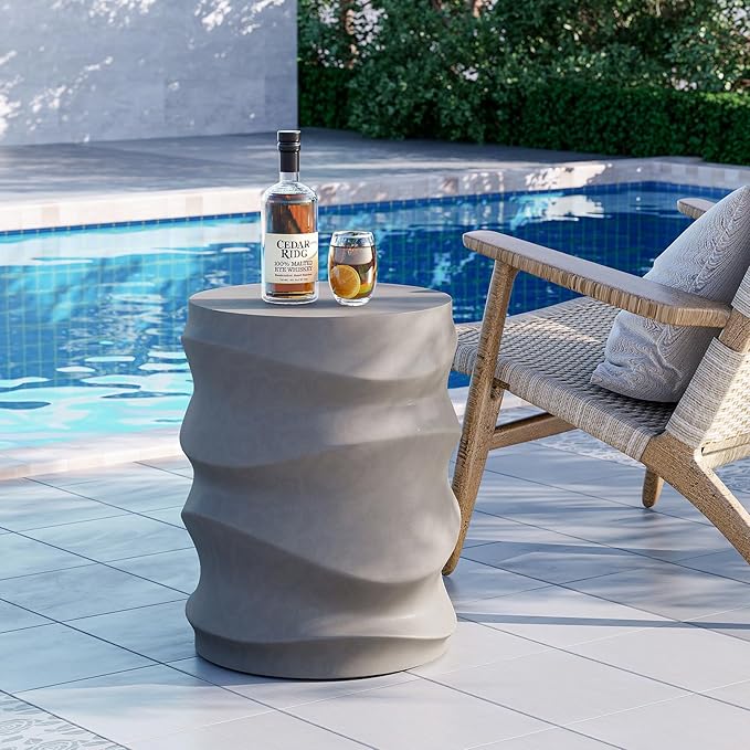 Outdoor Side Table, 19" H Outdoor Accent End Table, Patio Side Tables