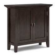 Redmond SOLID WOOD 32 inch Wide Transitional Low Storage Cabinet in Brunette Brown