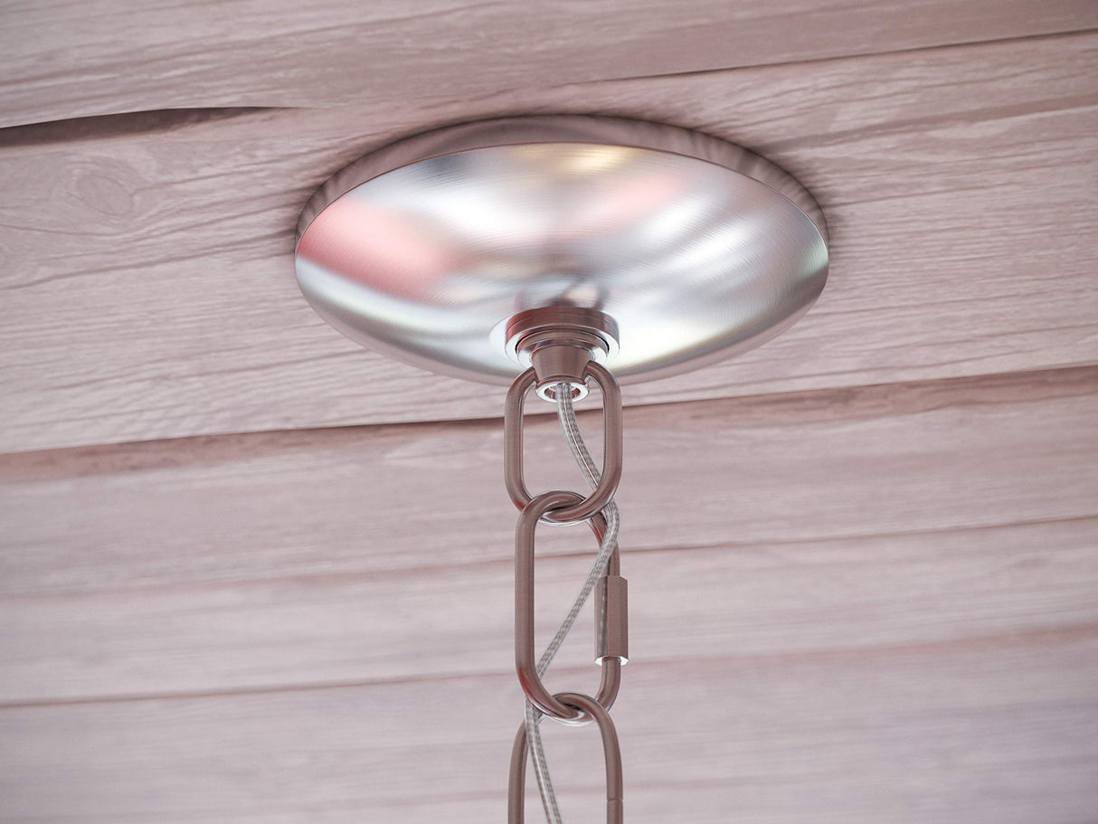 93132BS Dumas 5 Light Wood Bead Chandelier with White Finish, Casual Style, 32" Height