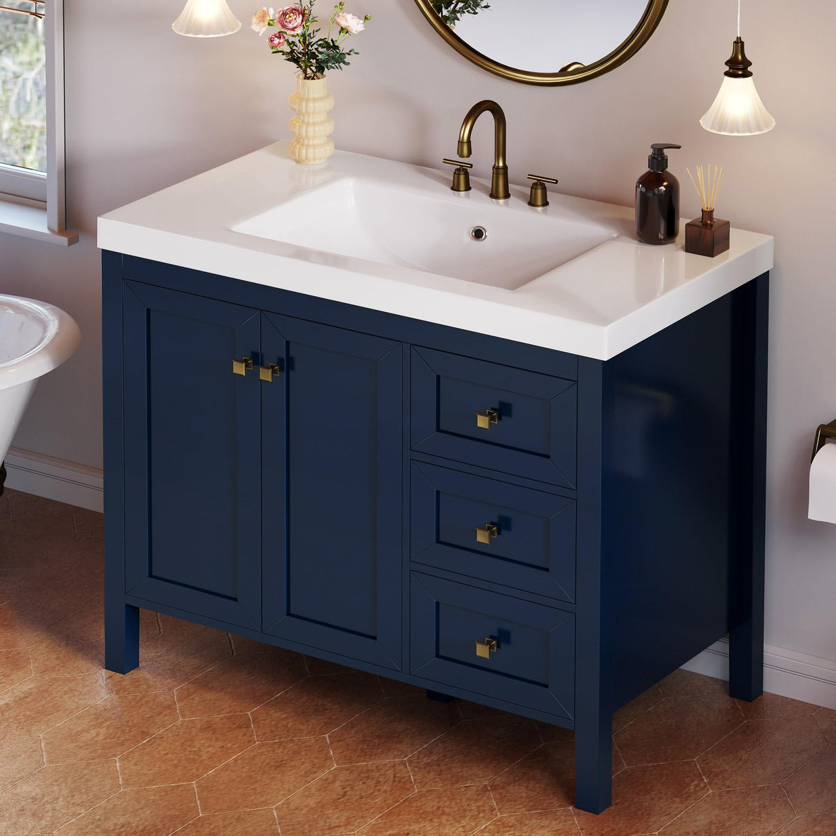 42 Inch Bathroom Vanity with Sink Combo, Modern Bathroom Storage Cabinet