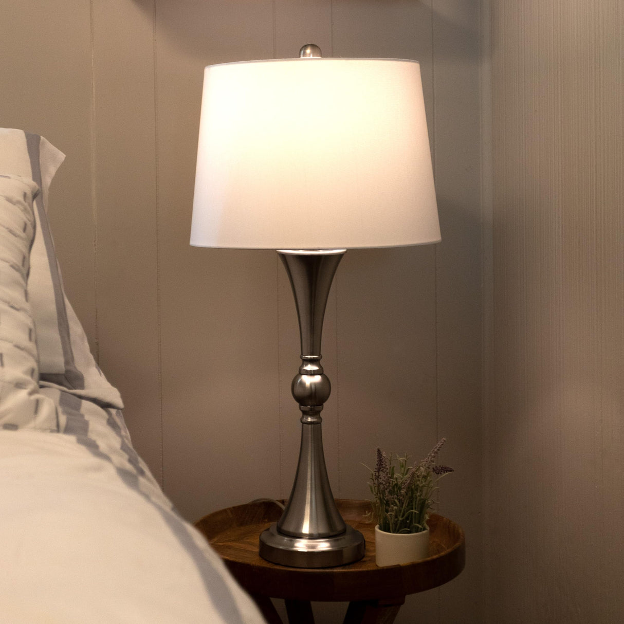 Set of 2 Table Lamps - Lamps with USB Charging Ports, Touch Control
