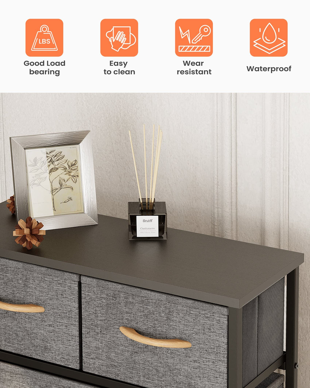 Dresser for Bedroom with 7 Drawers, Tall Dresser Vertical Storage Tower