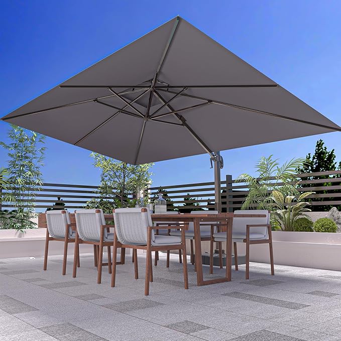 10' X 13' Outdoor Patio Umbrella Large Rectangle Cantilever