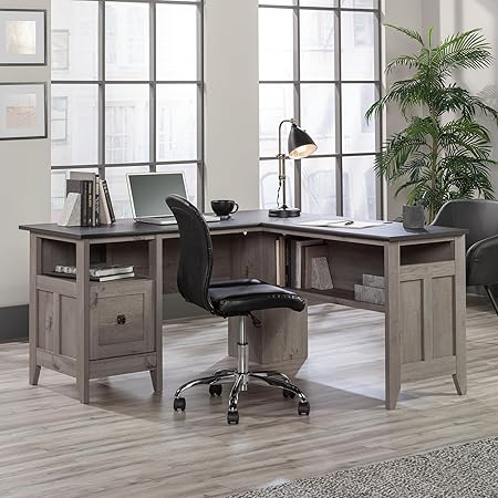 August Hill L-Shaped Home Office Desk, L: 59.06" x W: 58.74" x H: 29.25"