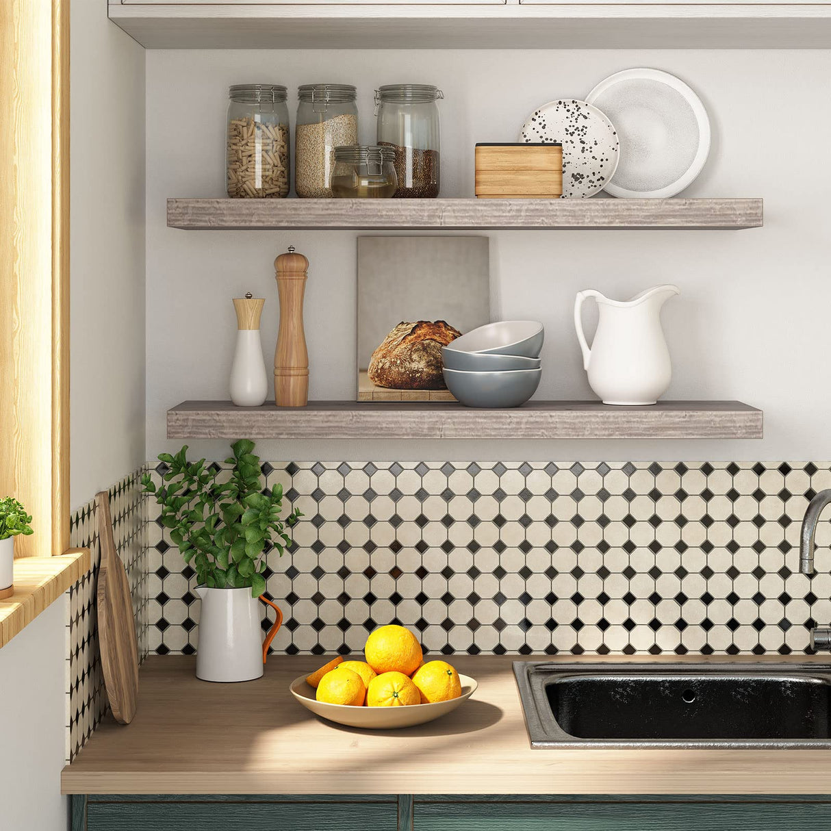 Floating Shelves, Wall Shelf Set of 2, Hanging Shelf with Invisible Brackets