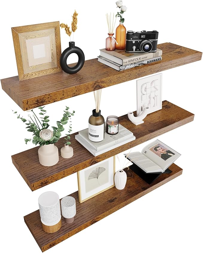 Floating Shelves for Wall Brown Wood Shelf for Bedroom