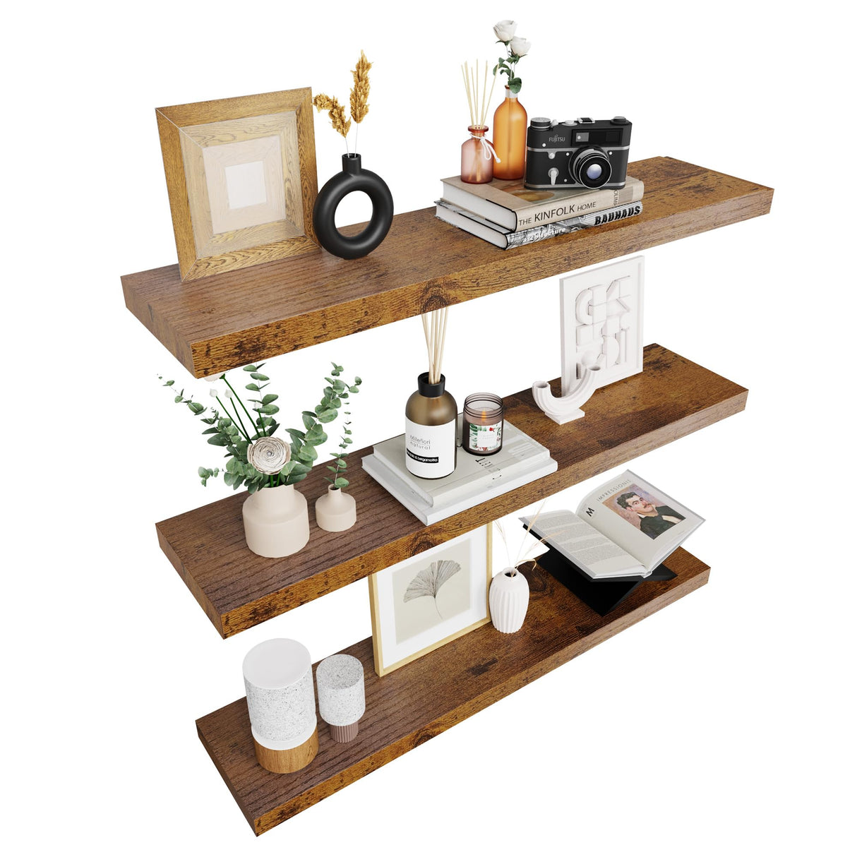Floating Shelves for Wall Brown Wood Shelf for Bedroom