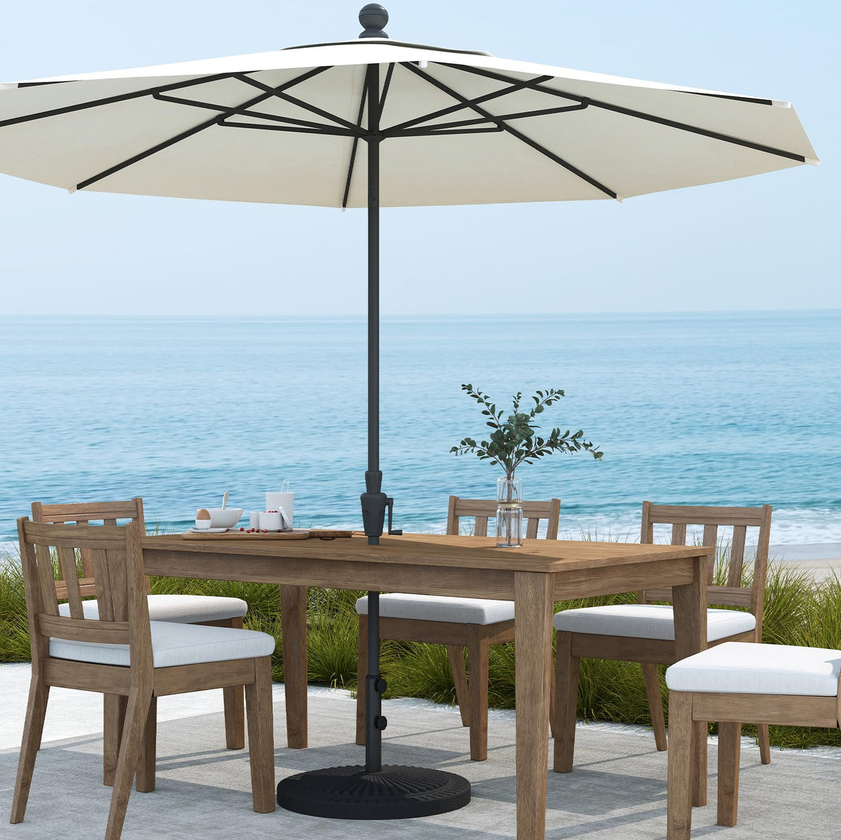 40 lb Heavy Duty Round Resin Patio Umbrella Base Stand Weight for Outdoor Market Table