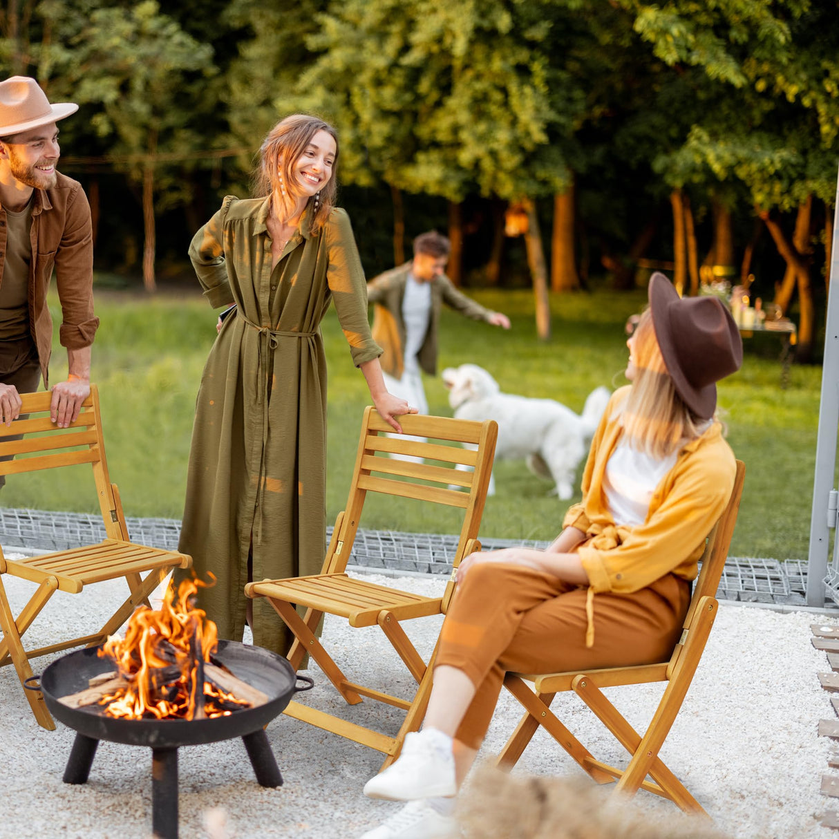 Anya Acacia Wood Folding Chairs Set of 2 – 400lbs Capacity, No Assembly Needed