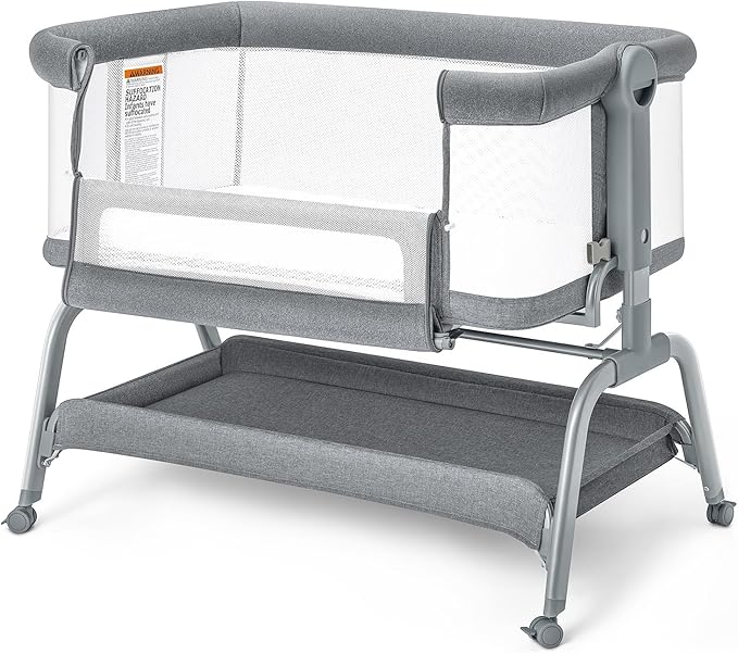 Baby Bassinet, 3 in 1 Bassinet Bedside Sleeper with Washable Soft Mattress and Sheet