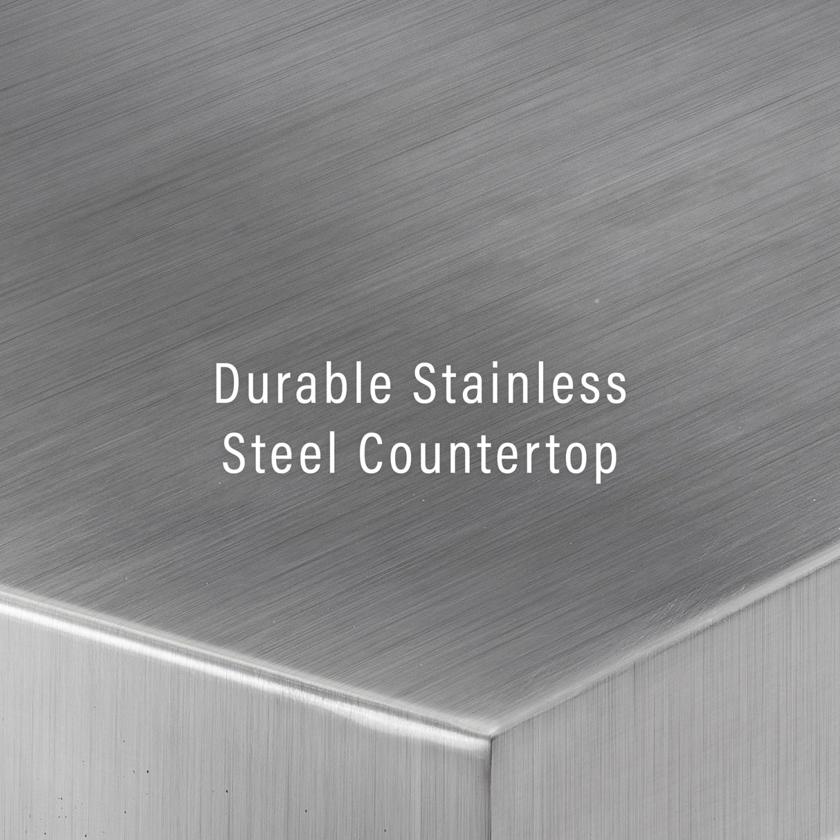 Compact Kitchen Island with Stainless Steel Top, Black