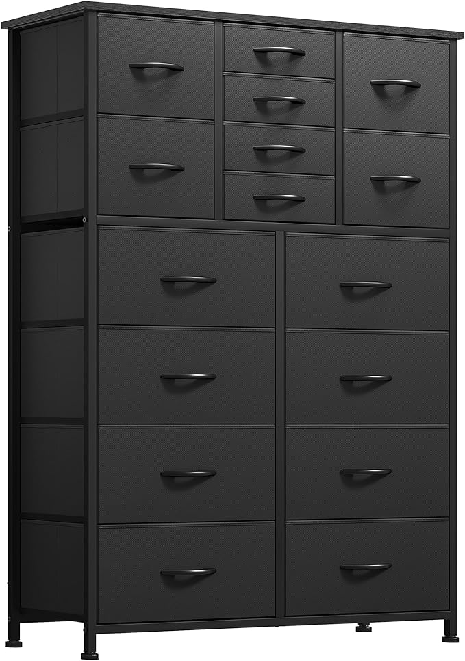 16 Drawer Dresser, Fabric Dresser for Bedroom, Large Chest of Drawers